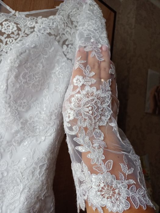 Свадебное платье 52 54 56 большой размер атласное