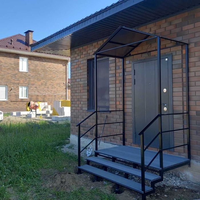 Навес Козырёк поликарбонат,профнастил /Лестница Терраса и Ограждение