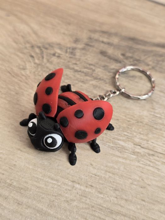 Breloczek Biedronki 3D - Brelok Druk3d fidget Keychain