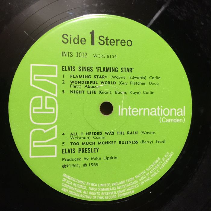 Vinil Elvis Presley - Sings Flaming Star 1969