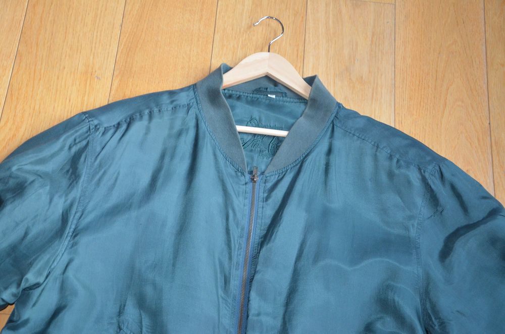 kurtka 100% jedwab silk zielona r. xl/xxl /45/50 bamberka