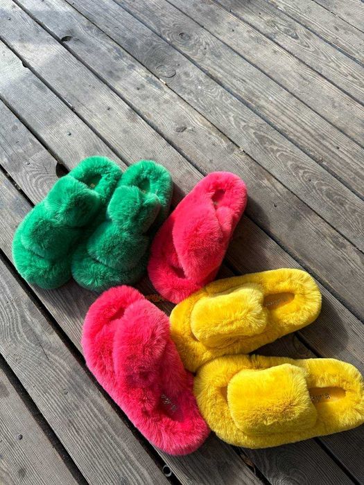 Тапочки женские меховые, тапки из меха тапочки для дома тапки домашние