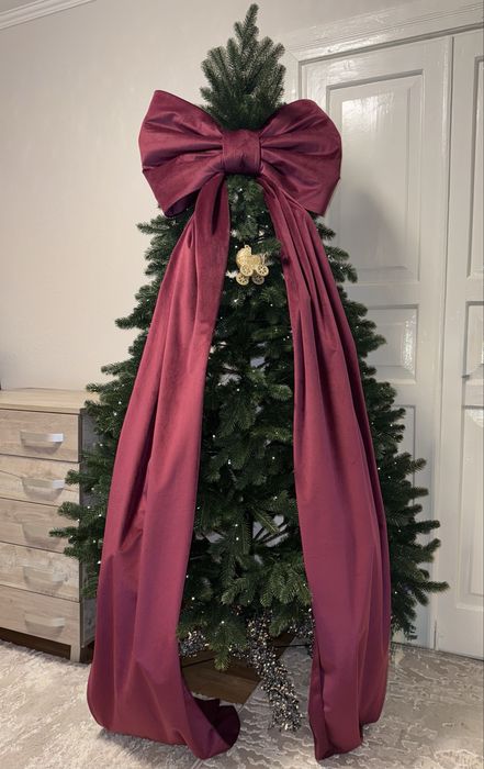 Бант новорічний на ялинку 2026 бархат тренд зими п