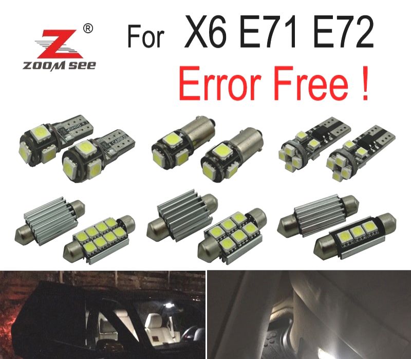 Kit completo de 22 lâmpadas LED interior BMW X6 E71 E72 M xDrive35i xDrive50i Activehybrid 2008 -2014