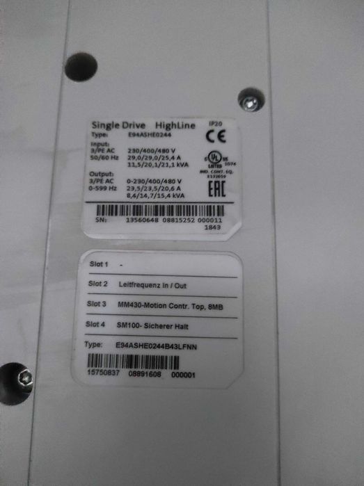 Сервопривід Lenze 9400 HighLine Single Drive E94ASHE0244