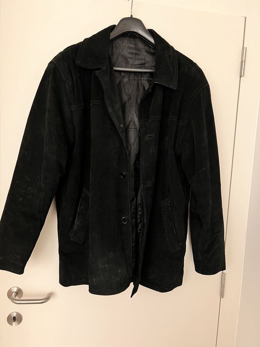 Casaco camurça preto de homem