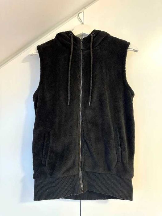 Kamizelka futerko z kapturem miś, idealny stan, rozmiar S