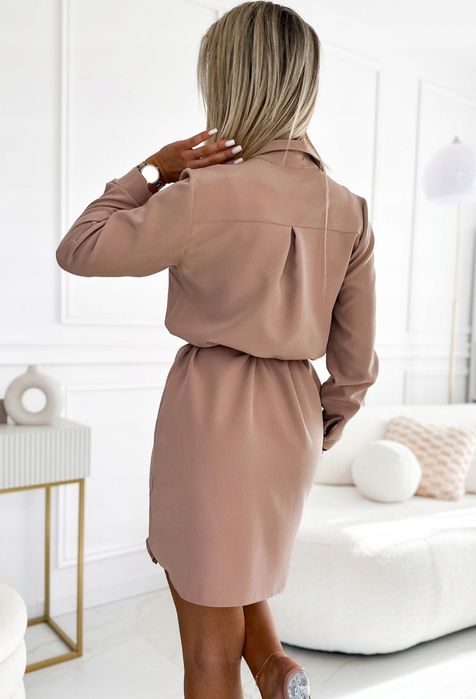 Numoco_nowa elegancka koszulo sukienka