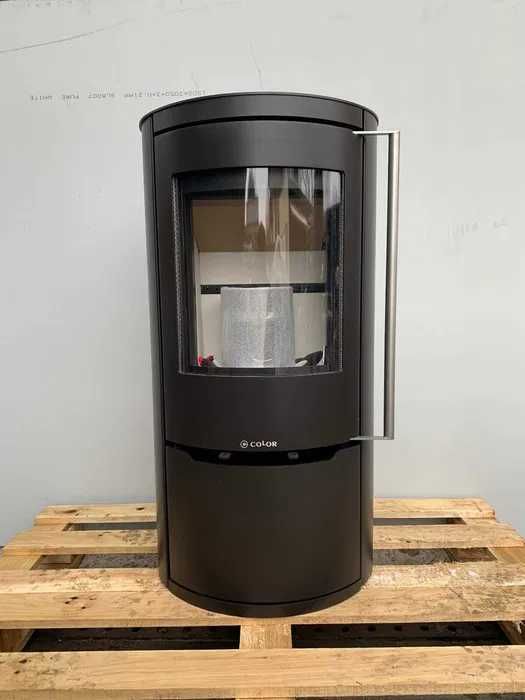 Color Si_7 Nowoczesny stylowy piec kominek okrągła szyba DOP MONTAŻ