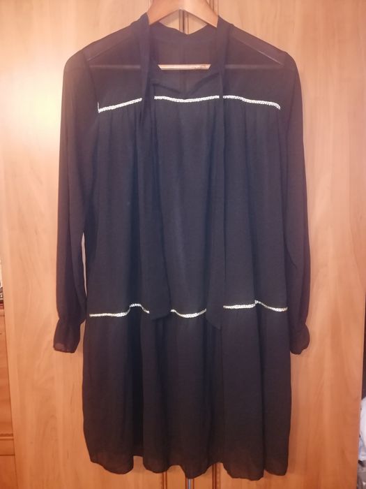 Sukienka szyfon czarna oversize