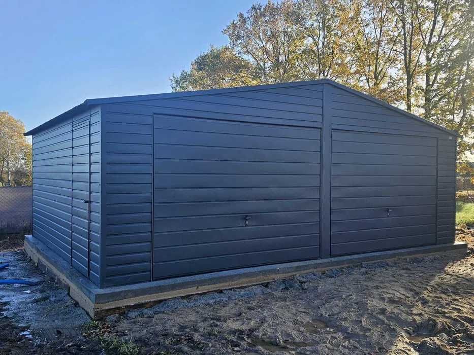 Garaż PREMIUM 6x6 dwuspad Blaszak Schowek Drewnopodobny Kolor Wymiar