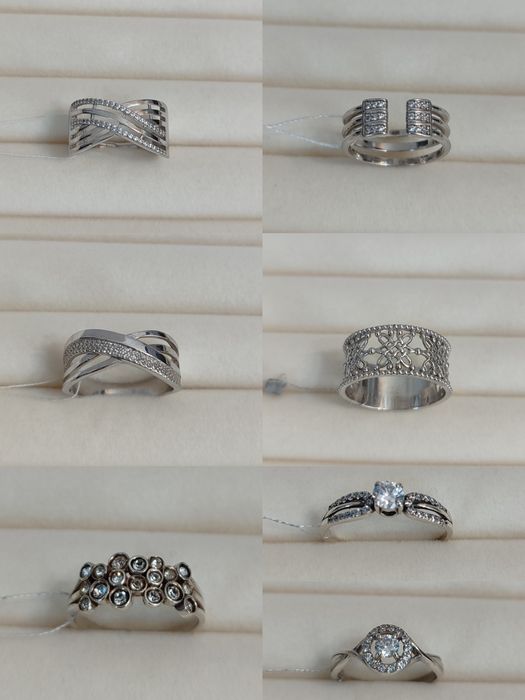 Срібні каблучки сережки браслети