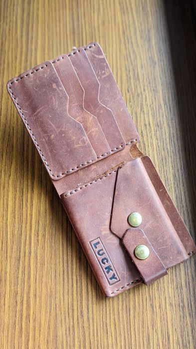 Новий чоловічий шкіряний гаманець ручної роботи