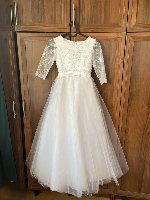Sukienka komunijna z bolerkiem, torebkami, rękawiczkami i butami