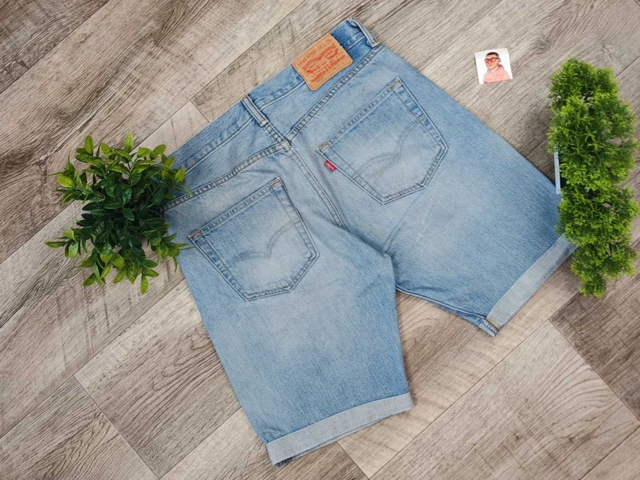 [M] LEVIS 501 W32 джинсові шорти широкі блакитні