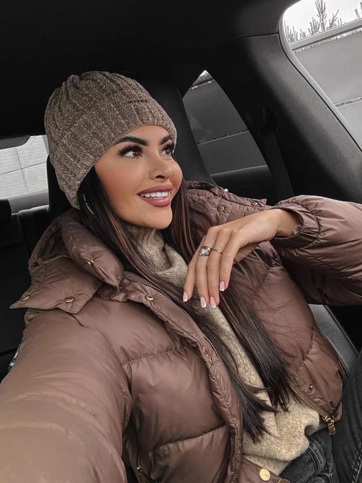 Czapka Olavoga Gaby Uni czarna beżowa ecru