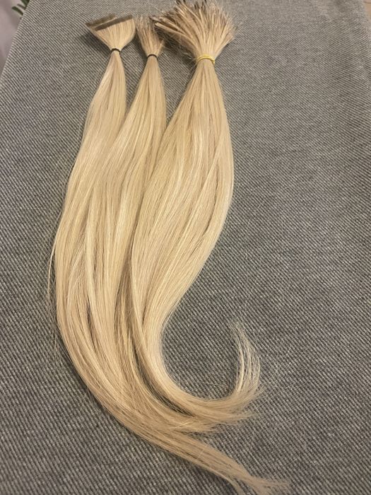 Włosy jasny blond do przedłużania keratyna 40-45 cm