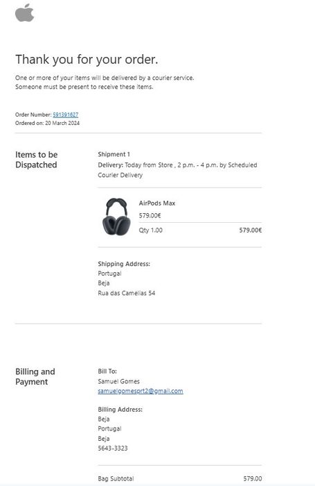 Airpods Max Preto (SELADO)