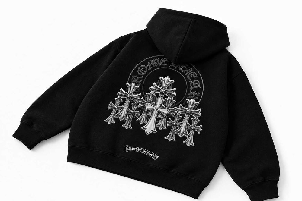 Зіп-Худі Хром Хартс* Chrome Hearts Triple Cross Zip-Hoodie* XS-2XL