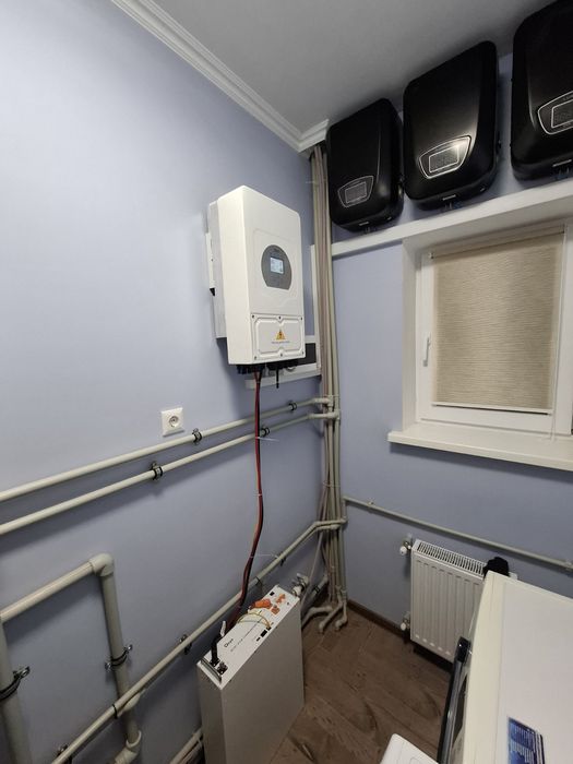 Встановлення інверторів Agent Jsdsolar Deye, зарядних станцій та АВР