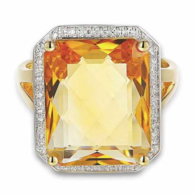 Pierścionek z cytrynem i diamentami Adiamo R33406 Y CT