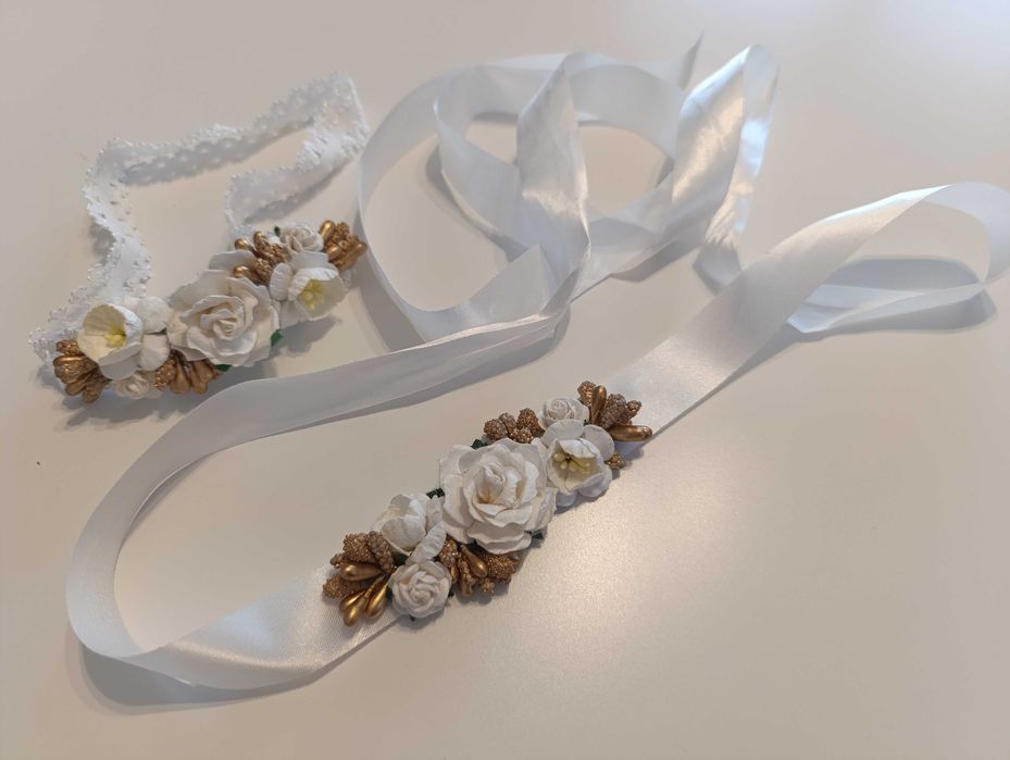 Pasek i opaska JULA, Milulove, kolor ecru