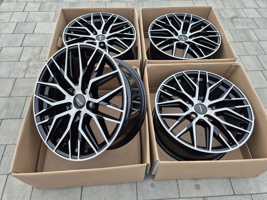 #RS4 Alufelgi R18 5x108 OMODA JAECOO Nowe Czarne TPMS śruby