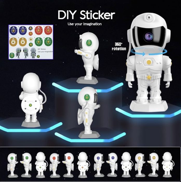 Projektor led gwieździstego nieba, astronauta