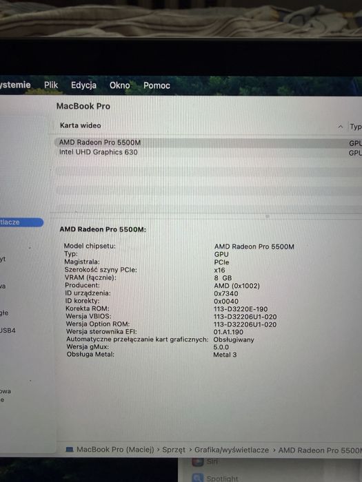 Macbook Pro 16 cali 2019