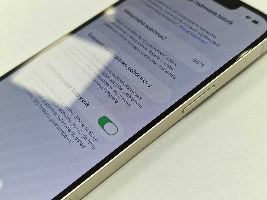 Iphone 13 128GB/ Starlight/ Bat 86%/ Grade A-/ Gwarancja + ładowarka