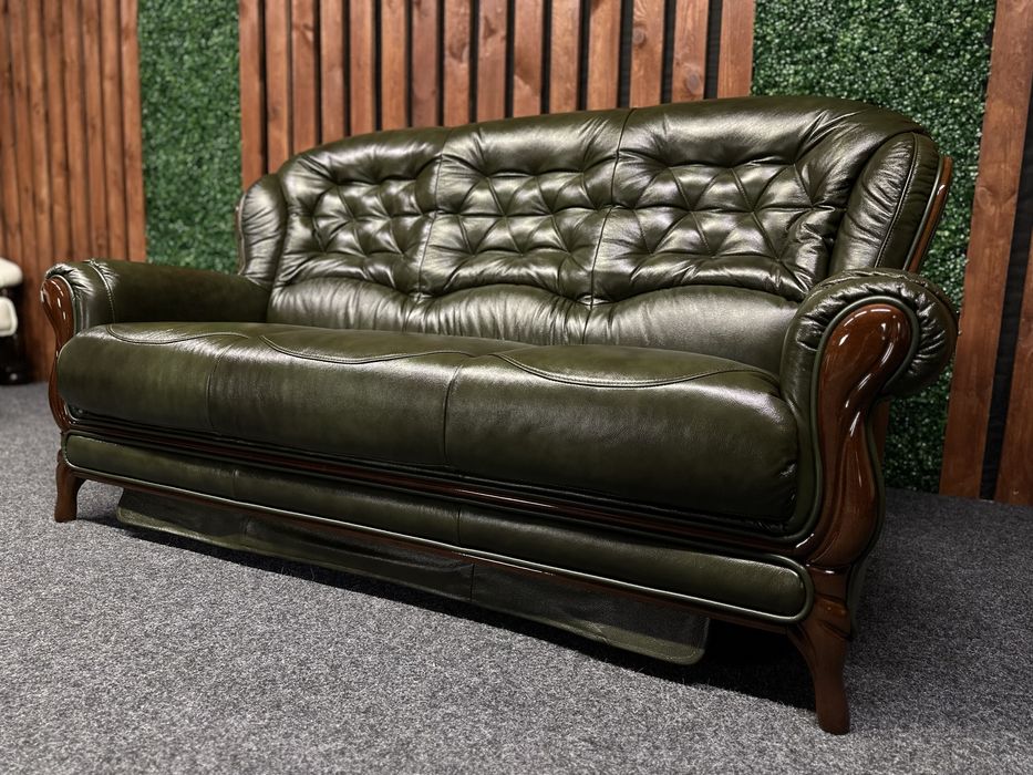 Новий шкіряний гарнітур з Італії. Натуральна шкіра. Кожаный диван.