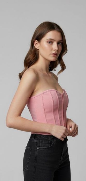 Рожевий корсетний топ