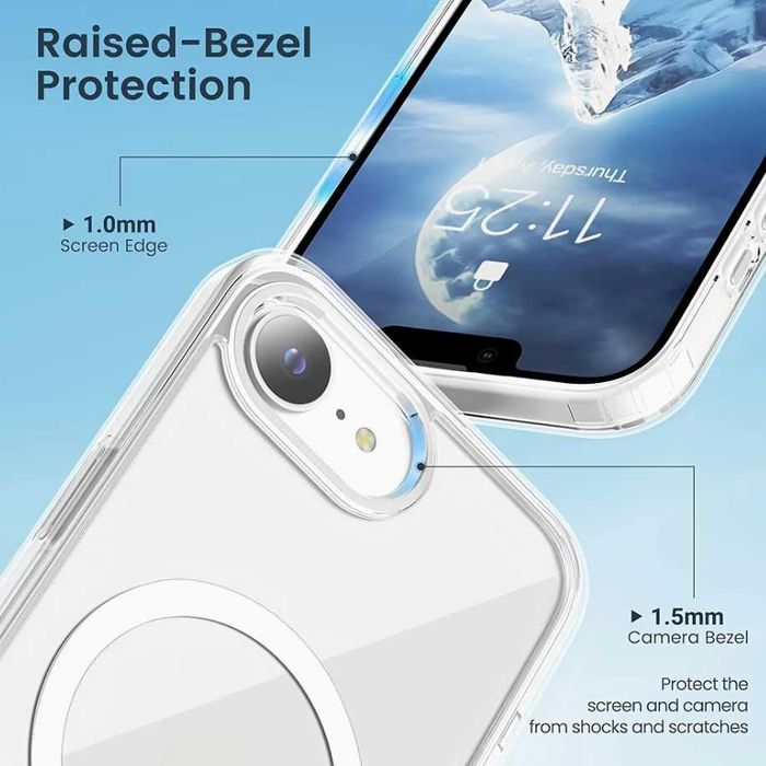 Obudowa magnetyczna etui do Iphone 16e przezroczysta