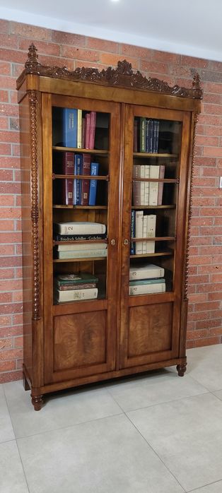 Piękna biblioteka witryna biedermeier antyk