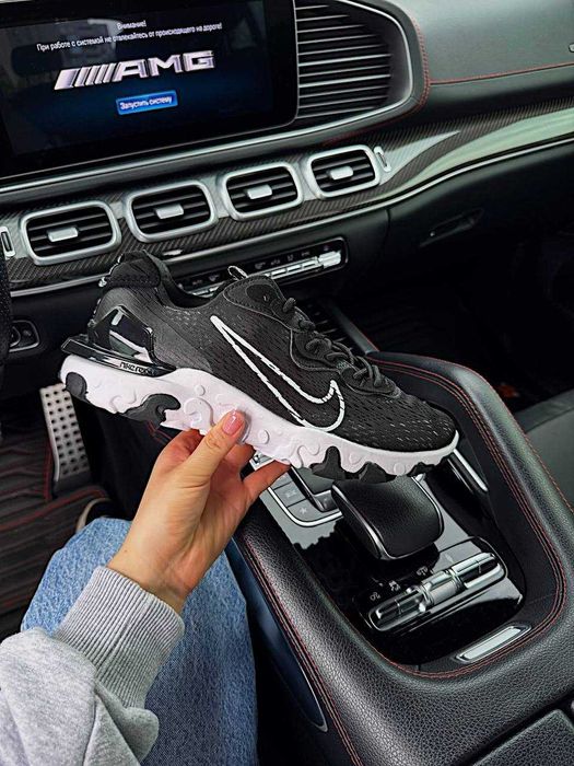 Мужские кроссовки Nike React Vision Black White & Premium. 40-45