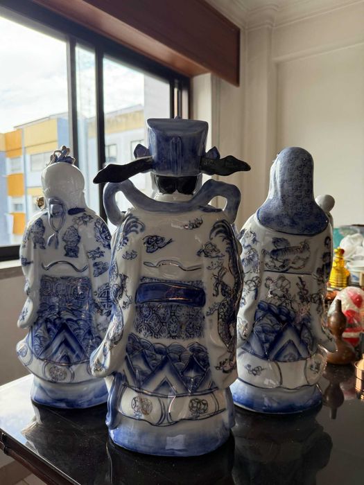 Conjunto decorativo - Fu Lu Shou - Prosperidade, Fortuna e Longevidade