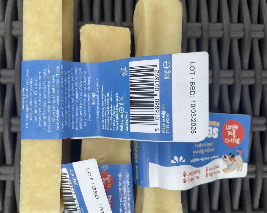Kość Serowa Ser Himalajski Gryzak Serowy dla Psa  L  3 sztuki