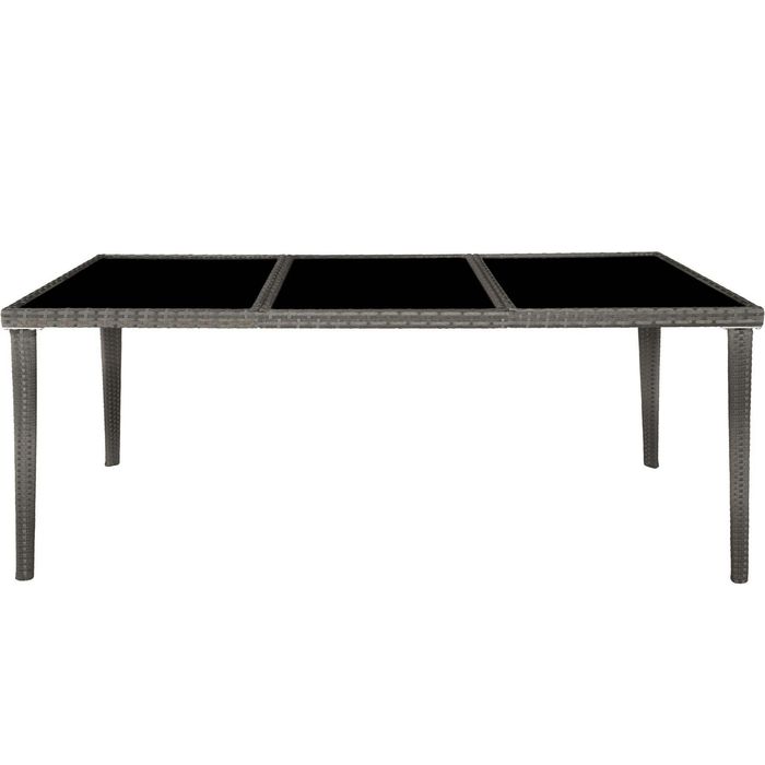 Conjunto de rattan e alumínio para jardim - cinzento