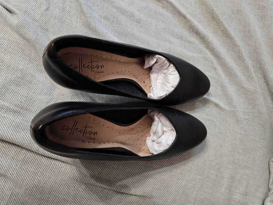 Czarne czółenka skórzane Clarks nowe rozmiar 37