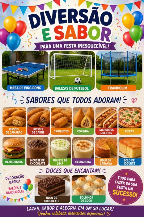 Pack festa – DIVERSÃO + COMIDA