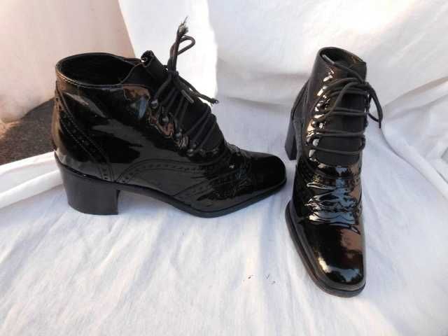 Cenedelle vero cuoio włoskie skórzane sznurowane botki lakierki 36