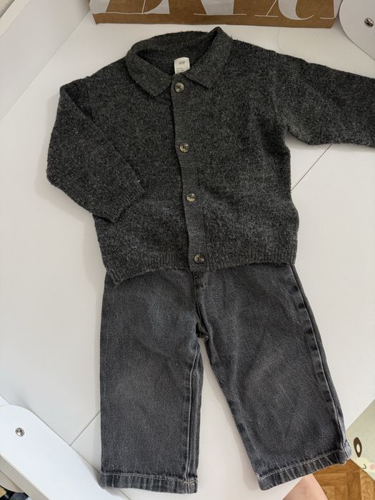 Стильний комплект джинси та кофта H&M 9-12м