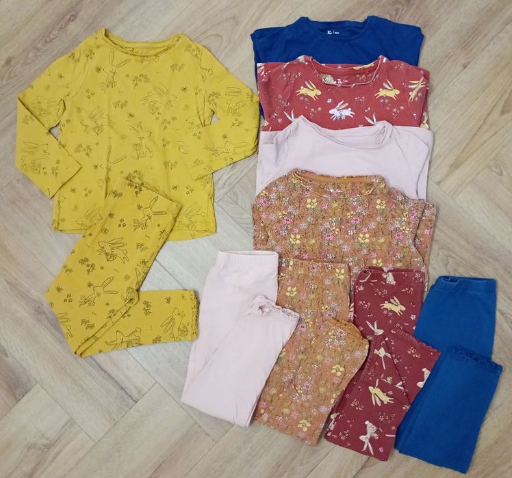 TU mega paka komplety 10pak  - 5x bluzka + 5x legginsy 110-116  IDEAŁ dziewczynka