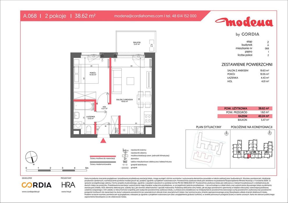2-pokojowe mieszkanie 38m2 + balkon Bez Prowizji
