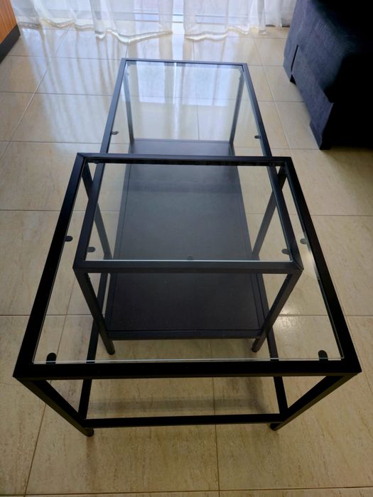 Conjunto 2 mesas centro  IKEA VITTSJÖ em vidro