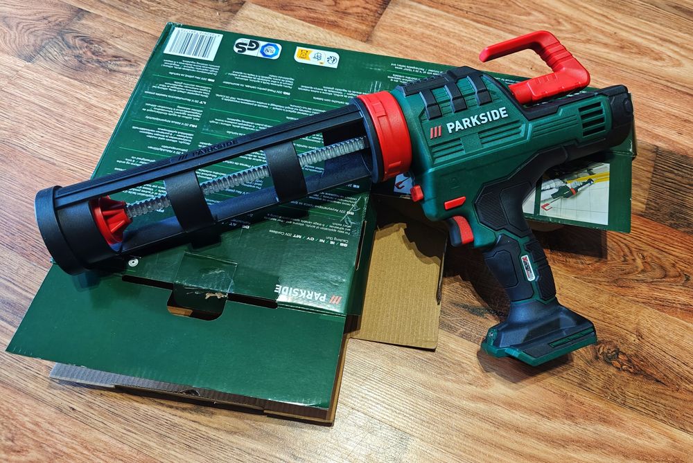 Akumulatorowy pistolet do wyciskania kartuszy i sylikonu Parkside 20 V pkpa 20-Li A2 Nowy 3 lata gwarancji