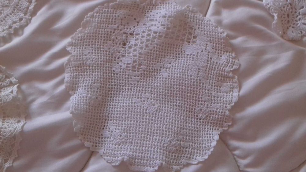 10 paninhos croche brancos feitos à mão