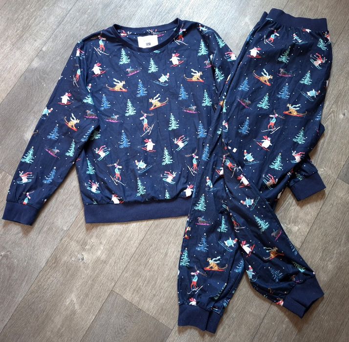 Затишна флісова жіноча новорічна піжама f&f (лінійка "made to dream" nightwear) розмір m-l