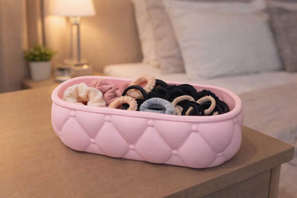 Stylowy pojemnik dekoracyjny organizer na biżuterię, spinki, gumki,