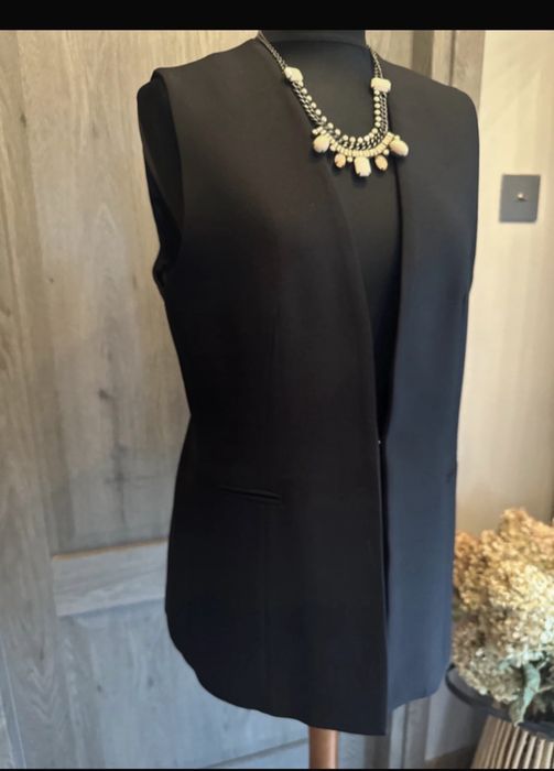 Zara czarna long jamizelka elegancka L 40